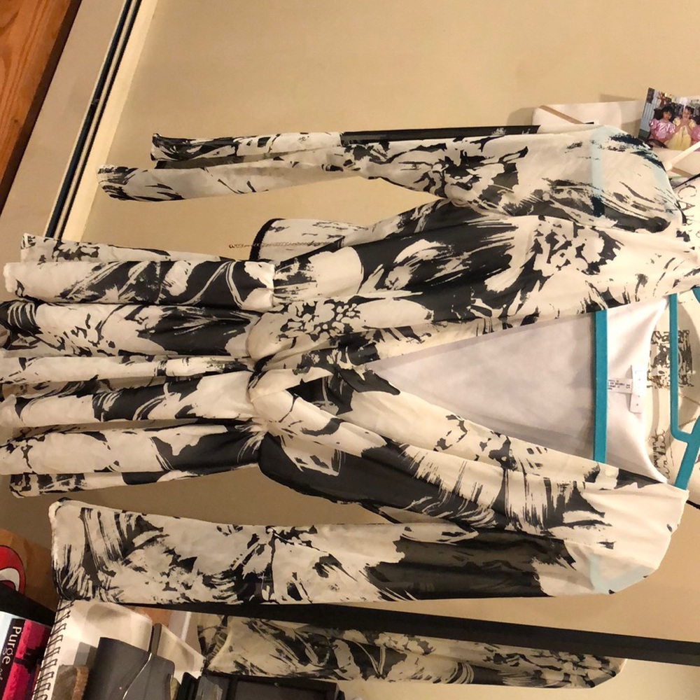 Cute black and white floral romper
